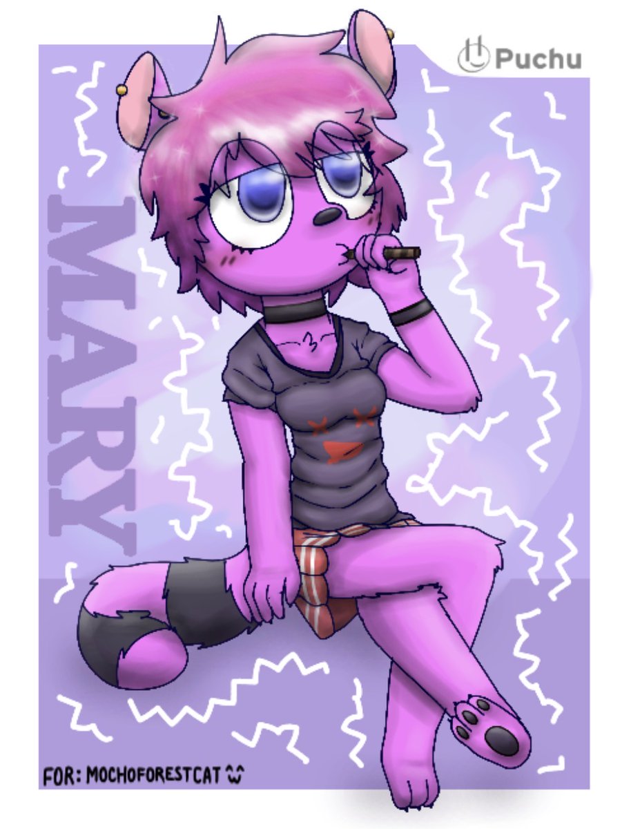 A thoughtful Mary eating a “chocolate straw”.
Una Mary pensativa comiéndose un barquillo de chocolate :3 Gift drawing in return for <a href="/MochoForestCat/">🌿Mocho Forest Cat🌿</a>!!