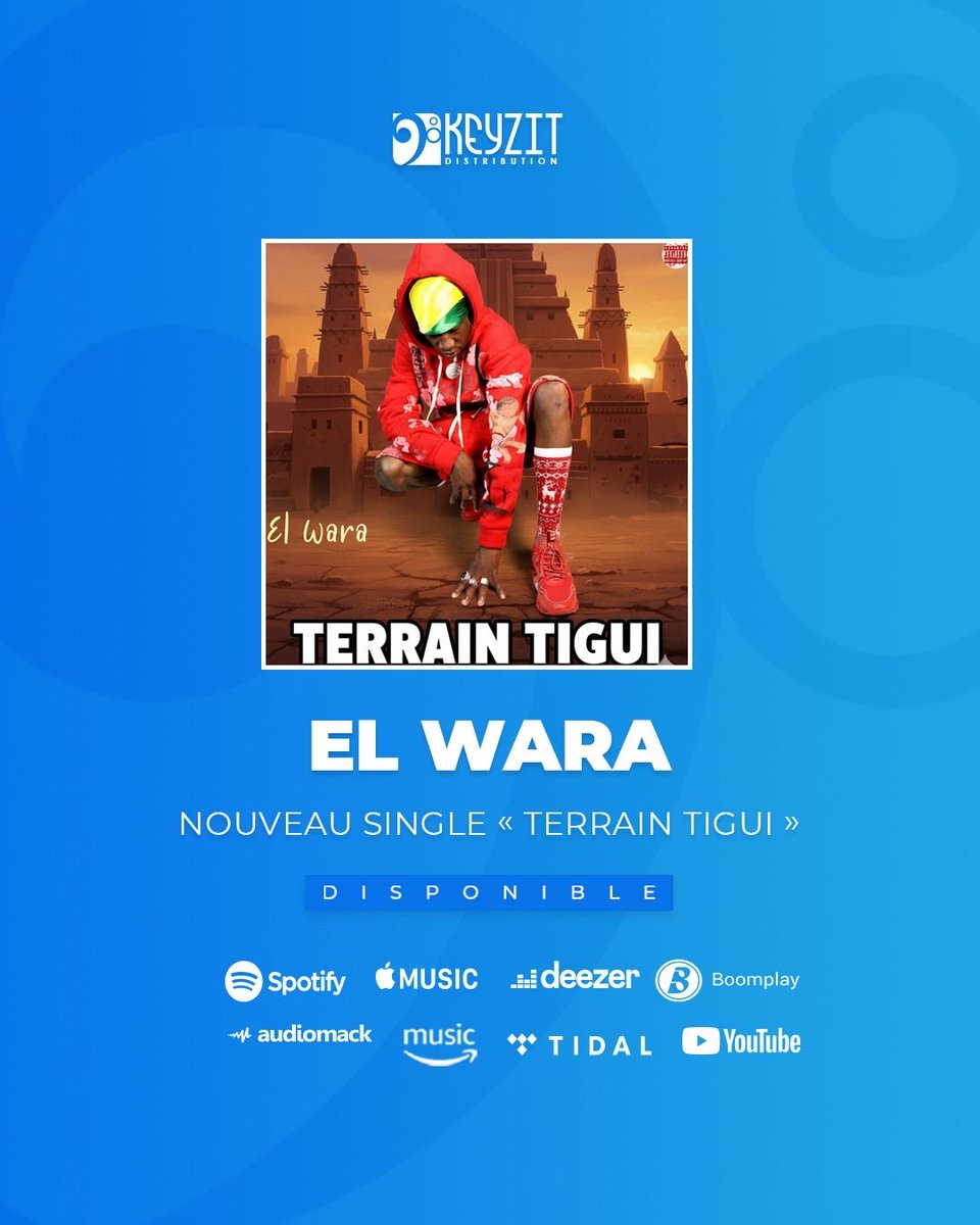 KeyzitMali's tweet image. Le nouveau single &quot;TERRAIN TIGUI&quot; de l’artiste EL WARA est maintenant disponible sur toutes les plateformes de streaming et de téléchargement légal !

🎶 fanlink.tv/TerrainTiguiEl…

#Elwara #KeyzitDistribution #Keyzit #AfricanMajor