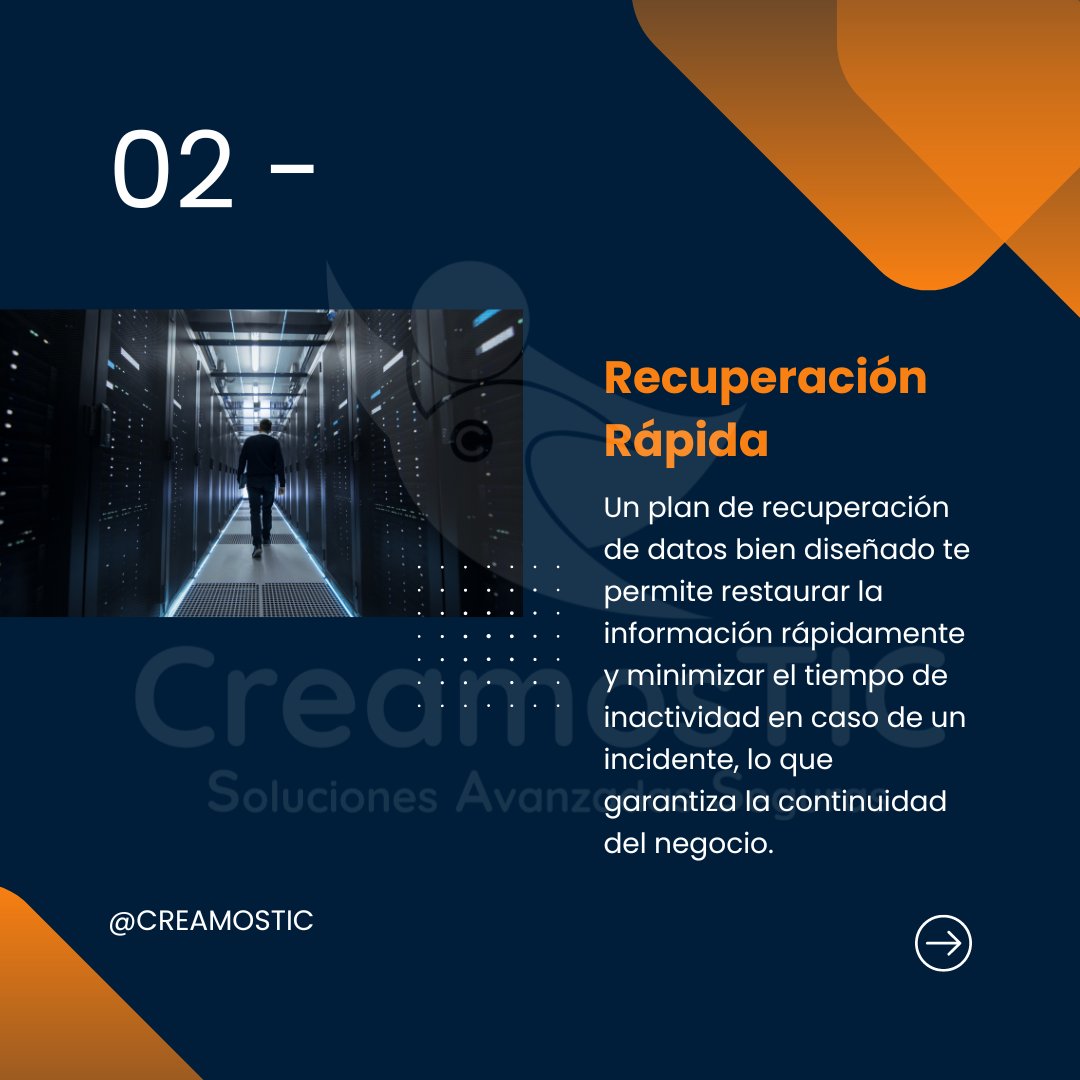 creamostic's tweet image. Evita la   pérdida de datos y asegura la continuidad de tu negocio con nuestros   servicios de respaldo y recuperación de datos en CreamosTIC. ¡Contáctanos hoy   mismo para proteger tu información! 📂🔒 #RecuperaciónDeDatos   #CreamosTIC #NegocioSeguro