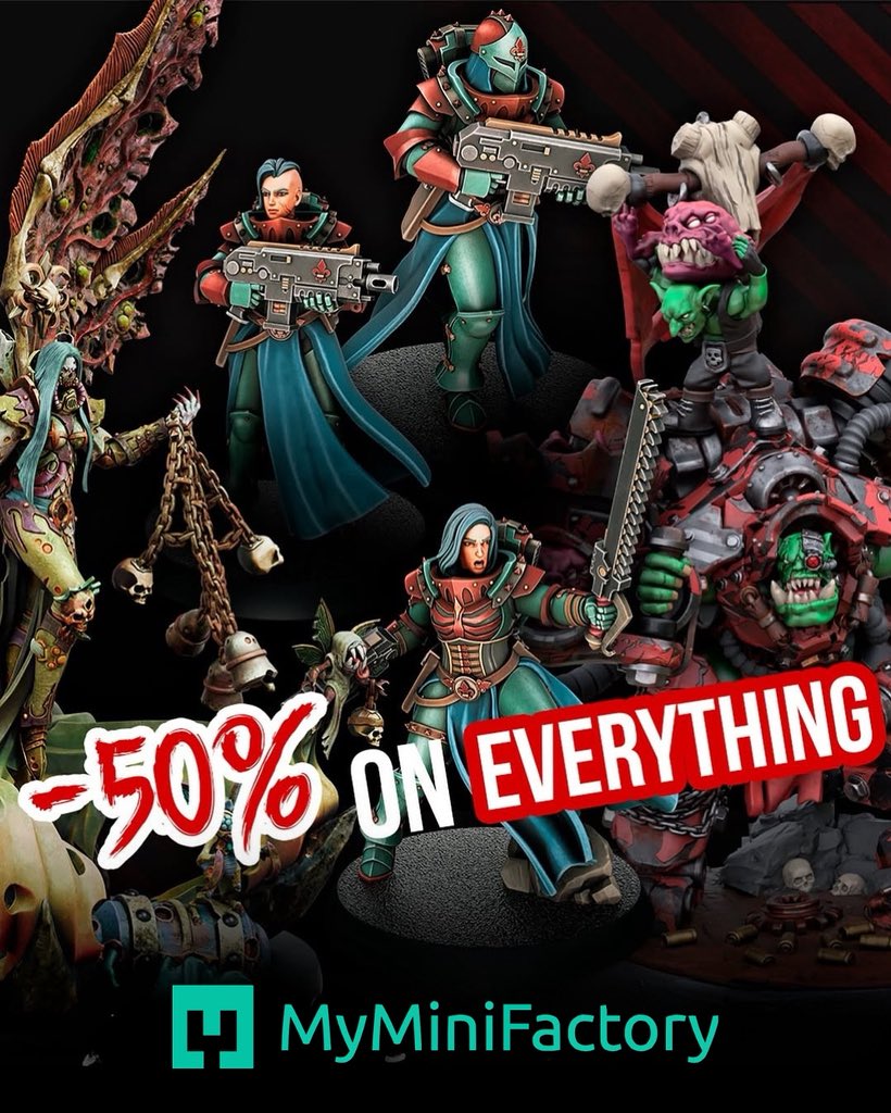 Our SALE is almost over 

Just 5 days left  to grab your favorite models with a massive 50% OFF on our entire MyMiniFactory store 
(bundles not included)!

Use code ORKTOBERFRENZY at checkout

myminifactory.com/users/DakkaDak…