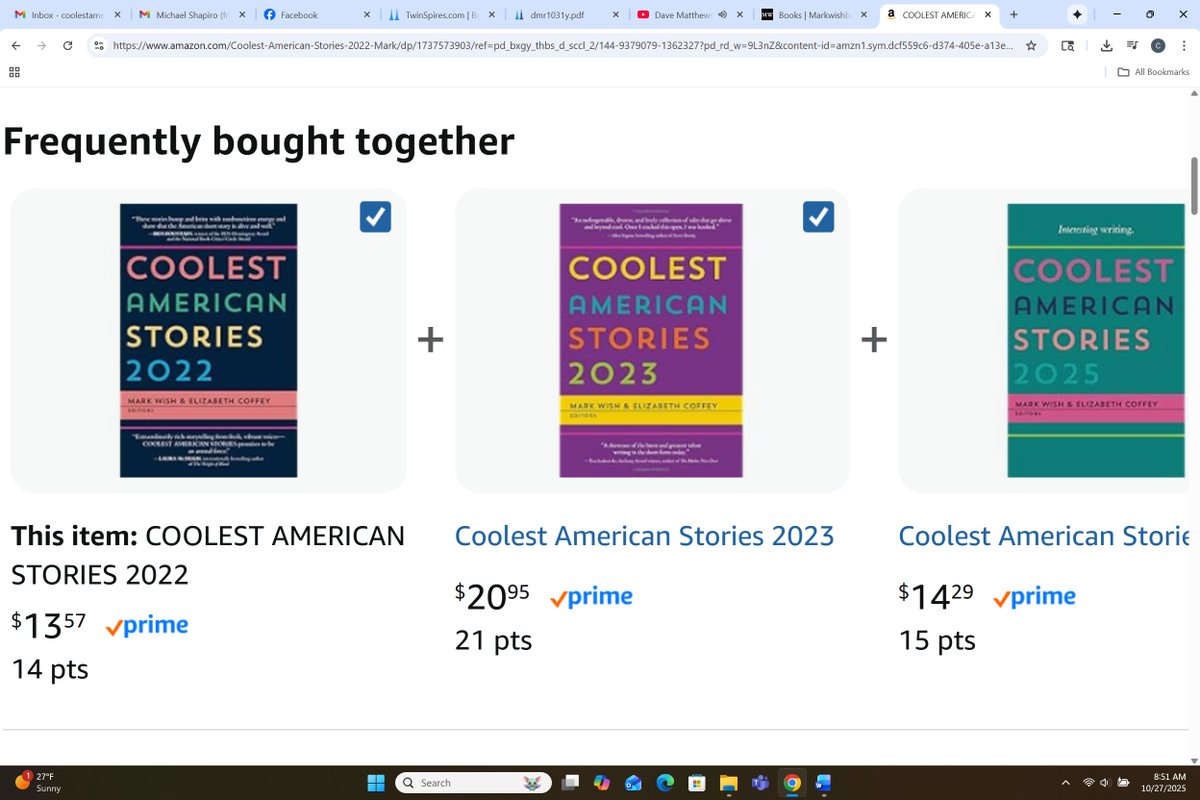 JustCoolStories's tweet photo. Why are these #books frequently book together?
B/c #readers know a COOLEST #shortstory is an INTERESTING #shortstory!
To own any or all of these "unputdownable" #books of #shortstories in #Kindle now or in #Paperback soon:
https://t.co/nAXI8KYH3D
Thx--& enjoy!
#bookstagram https://t.co/IJ6wiqtJNW
