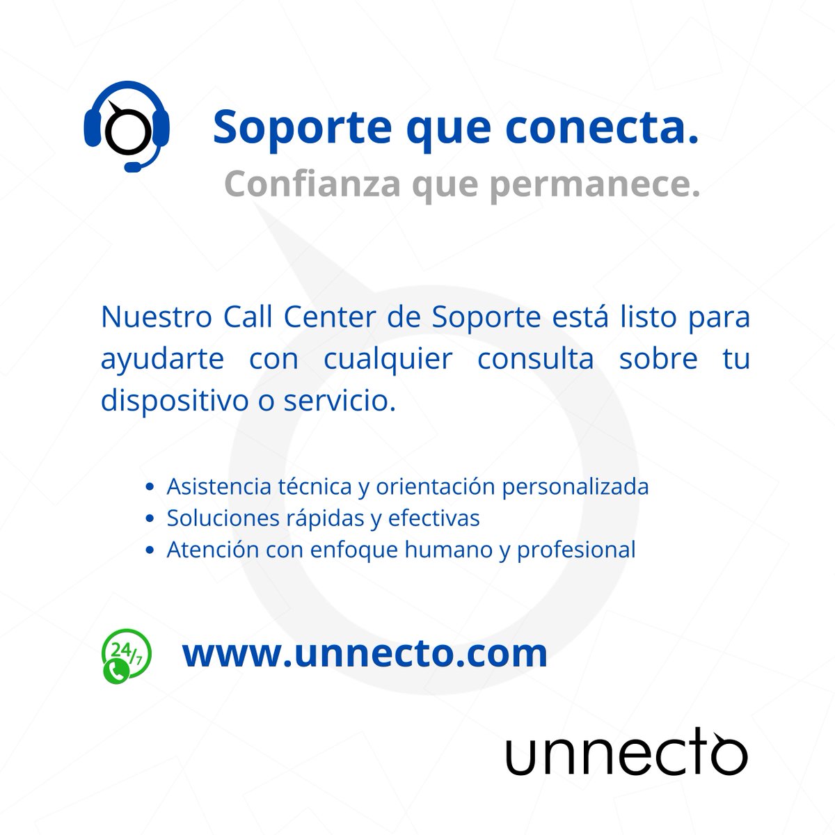 Unnecto's tweet image. Because great tech deserves great support. 
24/7 assistance at unnecto.com/pages/contact

En Unnecto estamos listos para ayudarte 24/7 con soluciones rápidas y confiables.

#Unnecto #TechSupport #TrustUnnecto #Unnecto #AtenciónAlCliente #SoporteTécnico #InnovaciónParaTodos