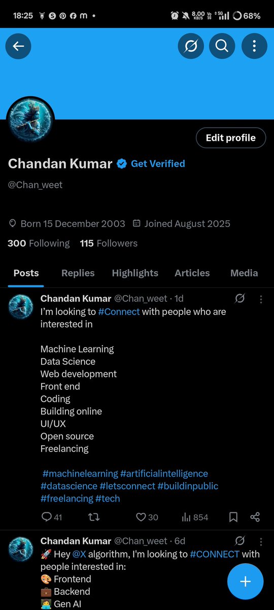 Chan_weet's tweet image. Finally complete 100 followers 
Thank u all frnds 
#machinelearningprojects #DevOpsSecurity #Development #tech #artificial_intelligence #machinelearningcode #CloudComputing #Web3Community #WebDevelopment