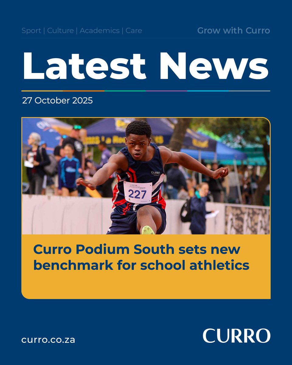 🌟 Curro Podium South saw 1 400+ athletes competing at their best! Speed, strength and teamwork lit up Paarl, showcasing young talent at its finest. 🏅

Read more 👉 curro.co.za/latest-news/sp…

#CurroPodium #CurroSport #FutureChampions