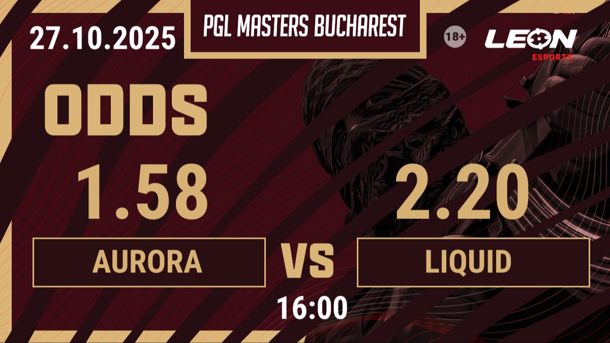 Aurora 🆚 Team Liquid - today’s headline matchup at #PGLMastersBucharest! ⚡️
Who’s taking the W? 👀

🔗 Odds (+18): leonesports.gg/xkx