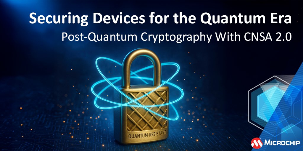 MicrochipTech's tweet image. Quantum computing is driving the shift to CNSA 2.0. See how post-quantum cryptography is transforming device authentication and why security by design is vital for future-ready products. Learn more: mchp.us/43ftNev. #PQC #CyberSecurity #QuantumComputing