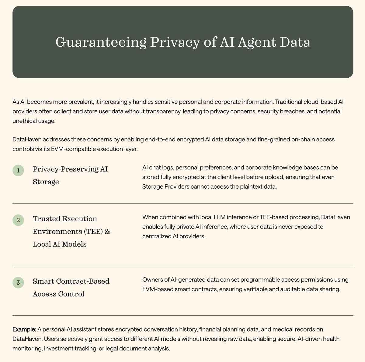 ARQureshi_10's tweet image. 🔐 DataHaven guarantees AI agent privacy with client-side encryption, smart-contract access control & verifiable storage.Your chats, models & datasets stay encrypted, tamper-proof, and owned by you, not by centralized servers. Build, deploy & scale AI agents
@DataHaven_xyz