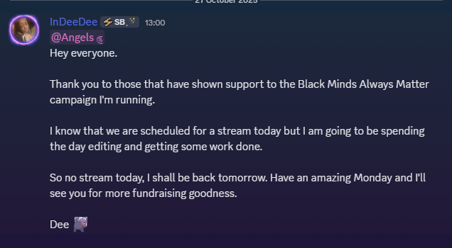 InDeeDeeEffect's tweet image. Just a little update!

Have an amazing day and see you all tomorrow. Stay blessed, stay true but most importantly stay you. 🥰