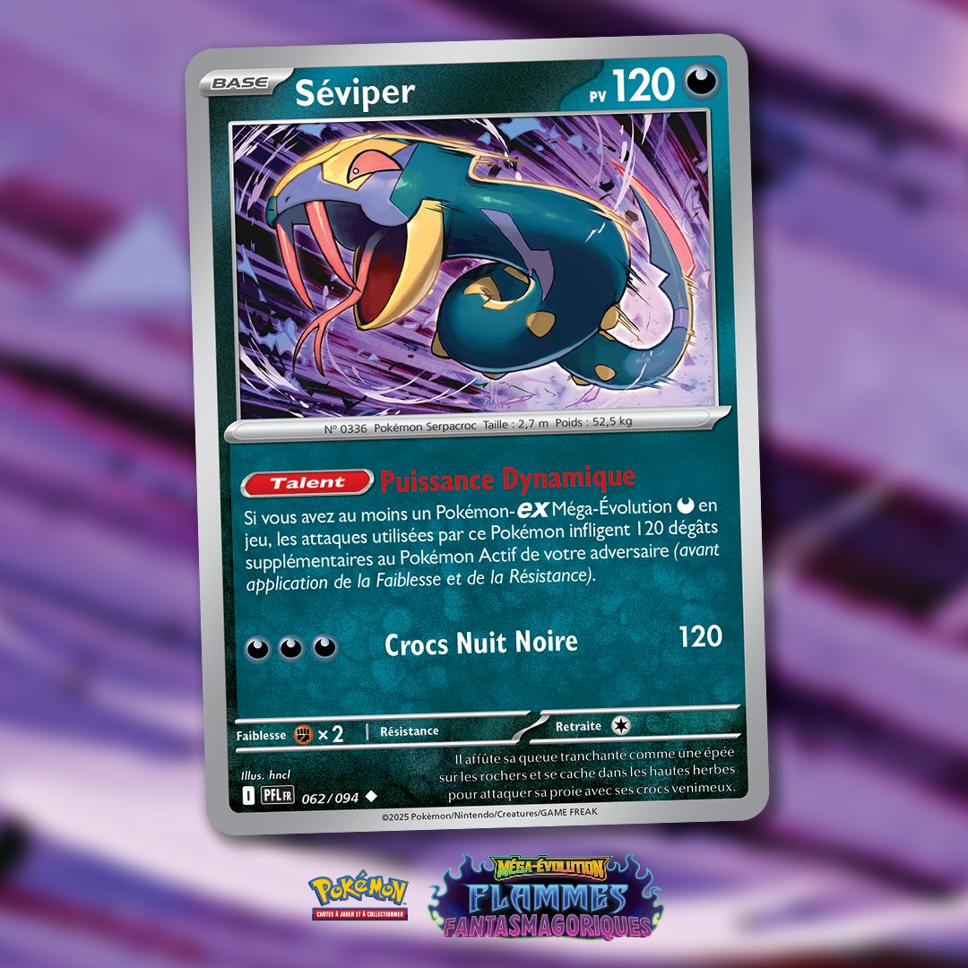 Sépiver est plein de dynamisme lorsque votre Pokémon-ex Méga-Évolution de type Obscurité entre au combat ! 🐍