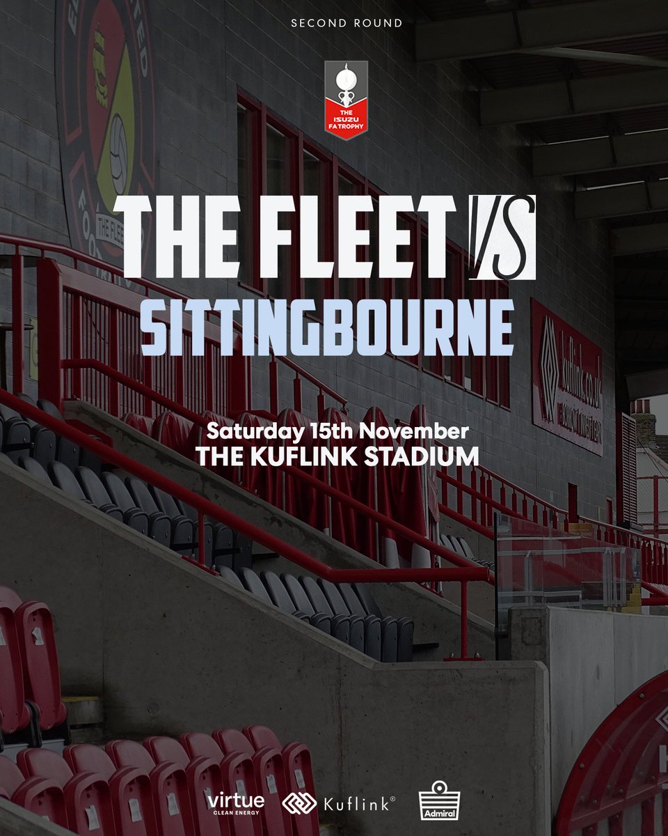 EUFCofficial's tweet image. We will host Sittingbourne in the Second Round of the Isuzu FA Trophy🏆