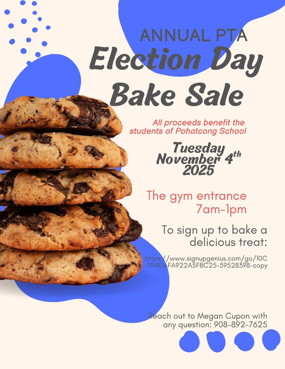 🧁Election Day Bake Sale - Donations Needed🥧 

m.signupgenius.com/#!/showSignUp/…