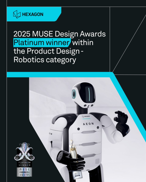 Platinum looks good on AEON. 🤖✨ We’re thrilled to share that our #humanoid robot, AEON, is the 2025 <a href="/museaward/">MUSE Awards</a> Platinum winner for Product Design – #Robotics category. A huge thank-you to our team, here’s to the milestones ahead! 🚀... hxgn.biz/3L1qDVE