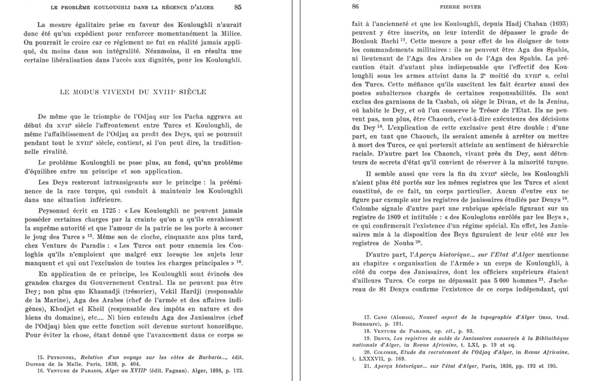 restitutorII's tweet image. Dans l’Algérie ottomane, il y avait les Turcs et leurs enfants issus de mariages avec des Algériennes, les Kouloughlis (fils d’un serviteur, le serviteur étant le janissaire du sultan ottoman). Pourtant, ces derniers étaient discriminés et privés de tout pouvoir au sein de la