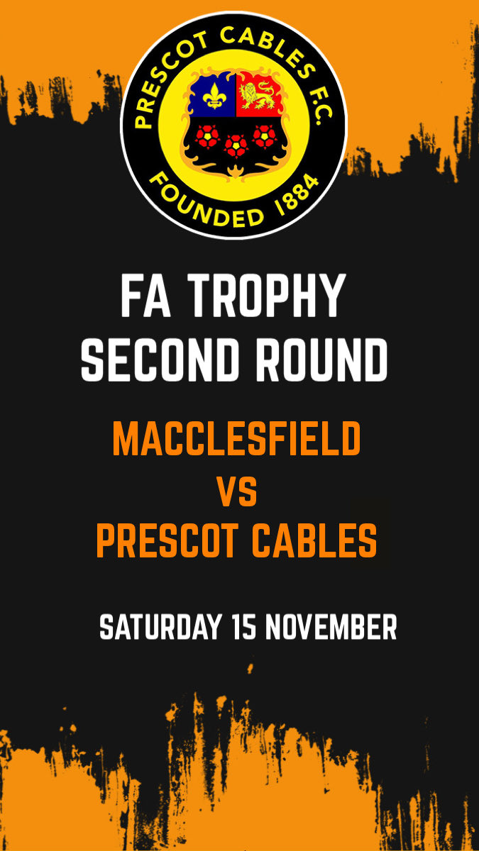 We have been drawn away to Macclesfield in the Second Round of the FA Trophy
