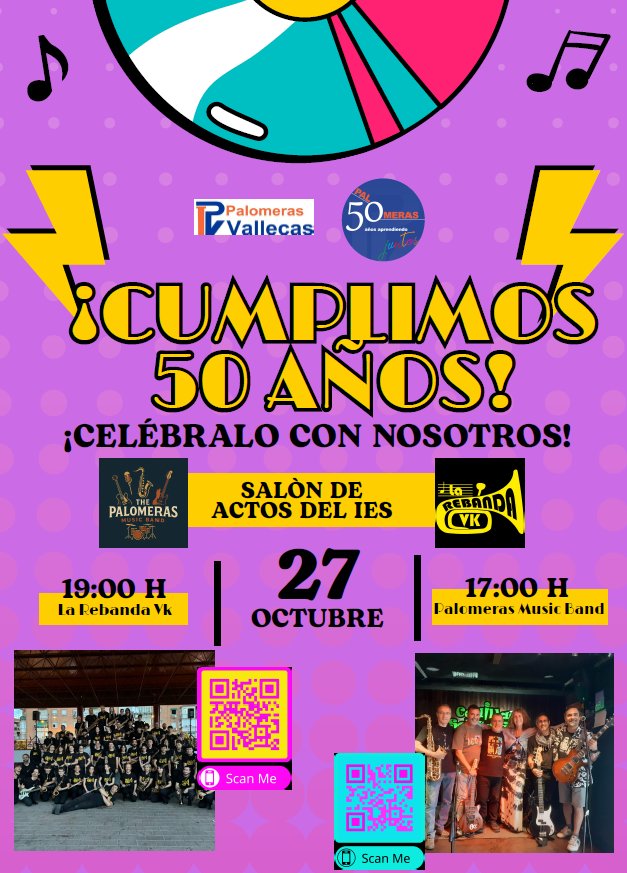 ¡¡Feliz 50 Aniversario #PalomerasVallecas!!

Por otros 50 años educando con calidad en valores, tolerancia e integración...