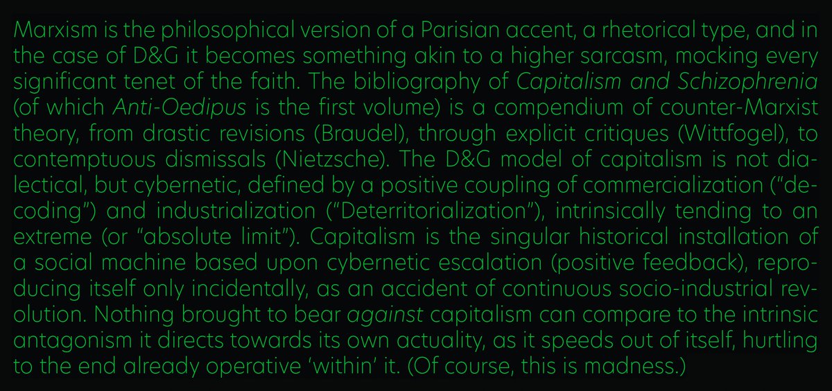 Nick Land on Marxism in Deleuze and Guattari