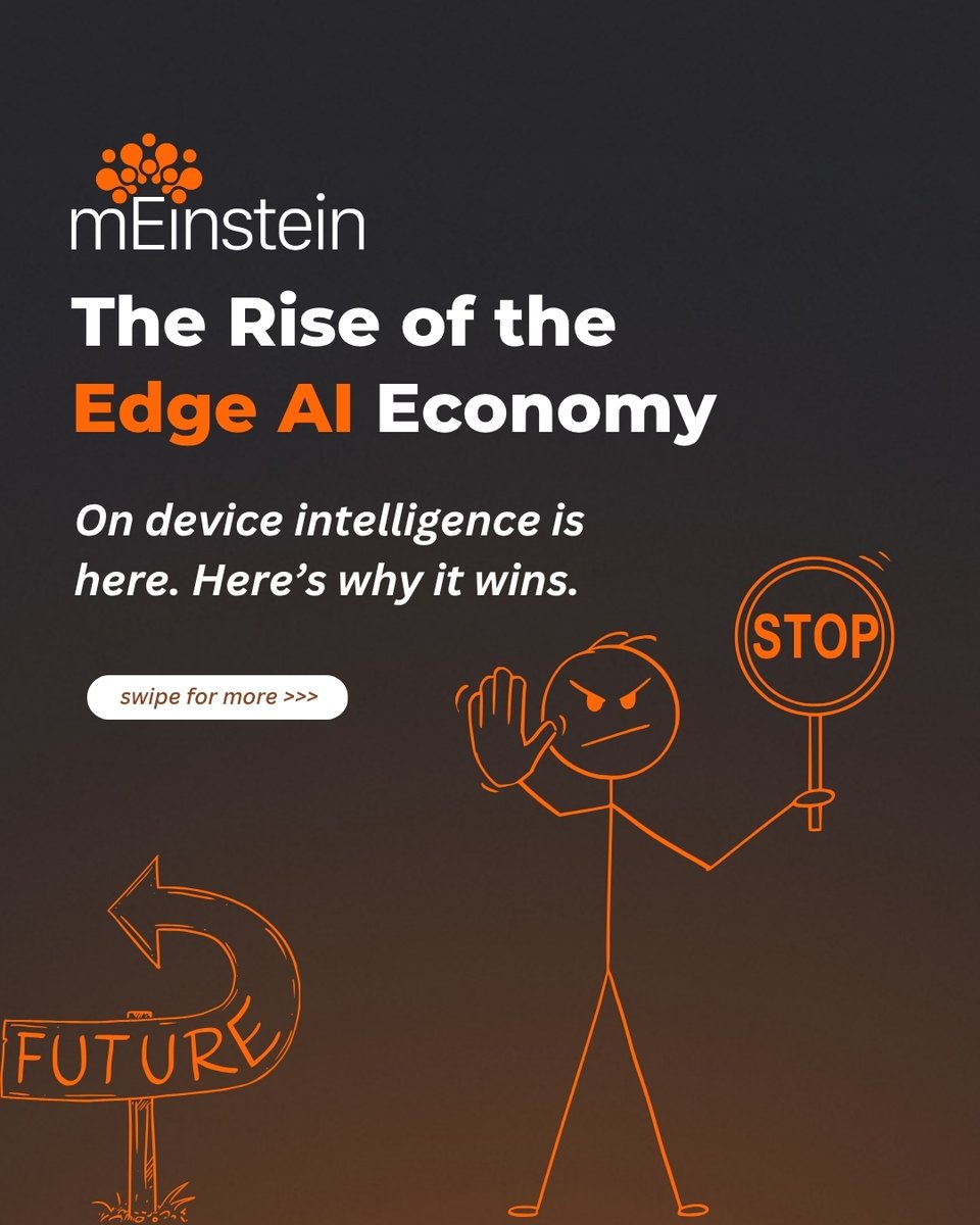 PrithwiThakuria's tweet photo. We trusted the cloud with our data.
It took our privacy instead.

Centralized AI is hitting its limits — cost, trust, and data access.
Edge AI flips the model: intelligence moves from cloud to device, empowering people and enabling ethical growth.

That’s not just innovation.

It’s evolution — bringing intelligence back to where it belongs: with you.
Learn how mEinstein is building the future of AI that respects people, not profits.

🔗 Official Press Release → https://t.co/eDiATa9HKn

🔗 Read the full story: The Rise of the Edge AI Economy https://t.co/Q5VBRvShkd

Source 
@einpresswire