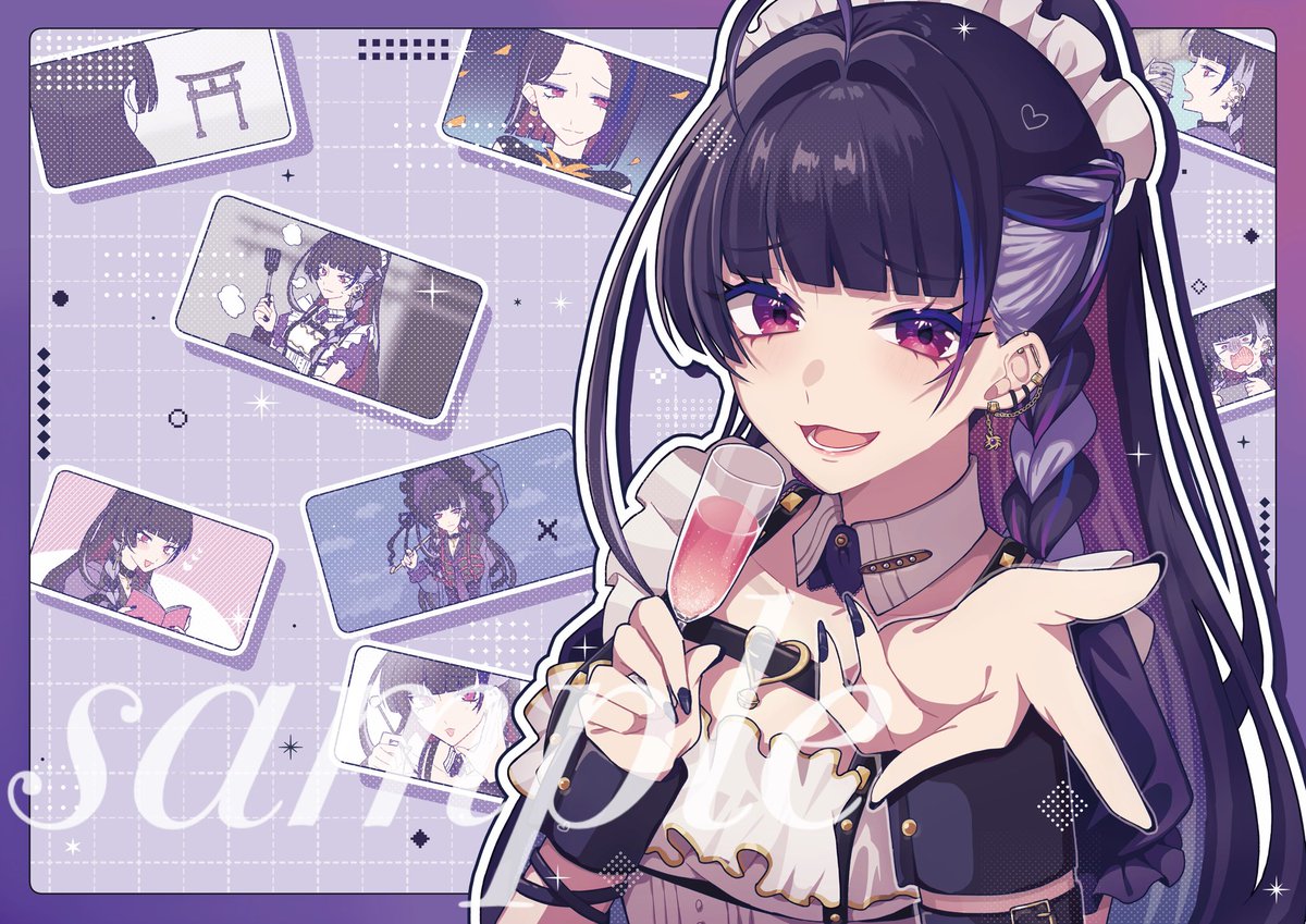 sekka1202's tweet photo. NIJISANJI EN所属 狂蘭メロコさんのお誕生日広告のイ���ストを担当させていただきました！
お近くにお立ち寄りの際は是非ご覧下さい🌂🕸
 #Melocopic https://t.co/ajXl4og8rM