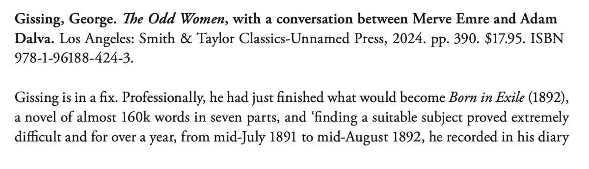 Proofs for my rev of Gissing's The Odd Women <a href="/unnamedpress/">Unnamed Press</a> @sandtclassics--my first no. as Book Reviews Editor <a href="/global19c/">Society for Global Nineteenth-Century Studies</a>--are here @livunipress! #GreatGissingRevival