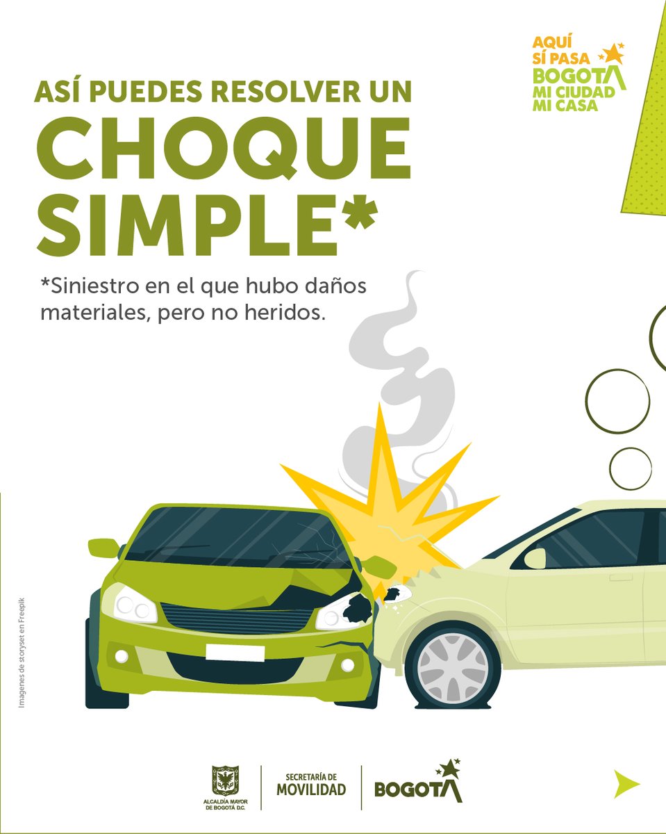 SectorMovilidad's tweet image. 🚘Si tuviste un choque simple o de latas, no tienes que esperar a los agentes de tránsito.

Sigue este paso a paso. Ayúdanos a que Bogotá se mueva de una manera más eficiente y segura. #aquísípasa