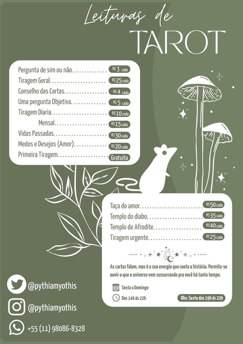 pythiamyothis's tweet image. Tabela nova!