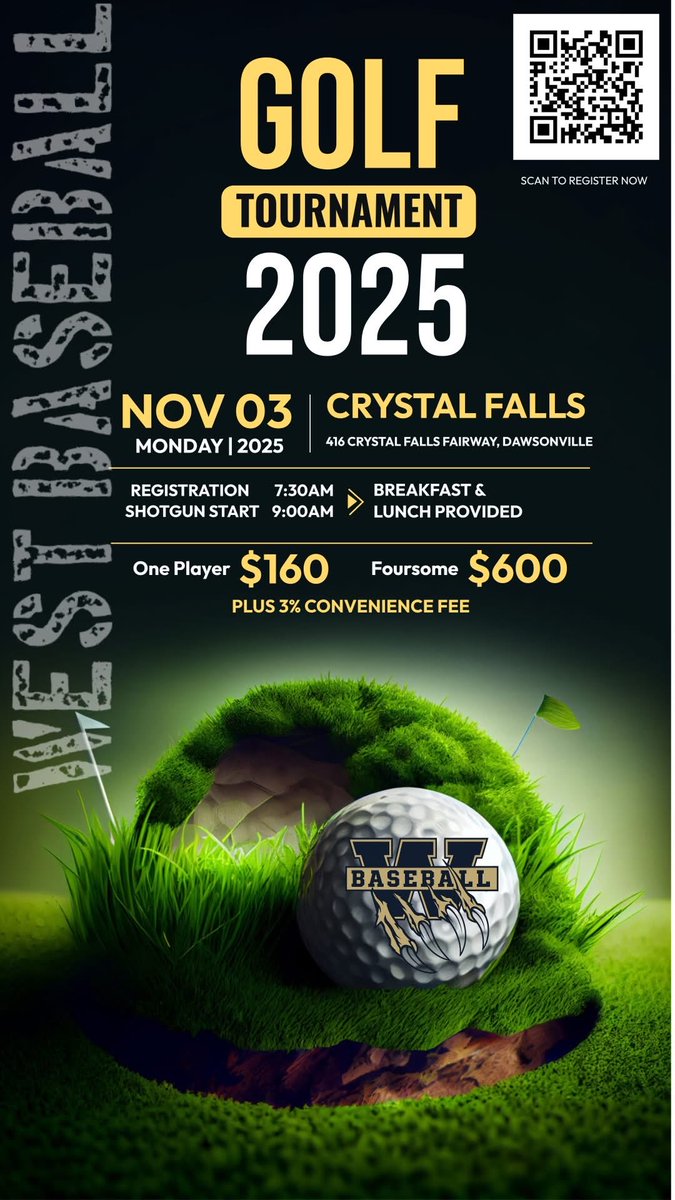 WestFoCoBball's tweet image. Last day to register! Come be apart of our 1st annual golf tournament.