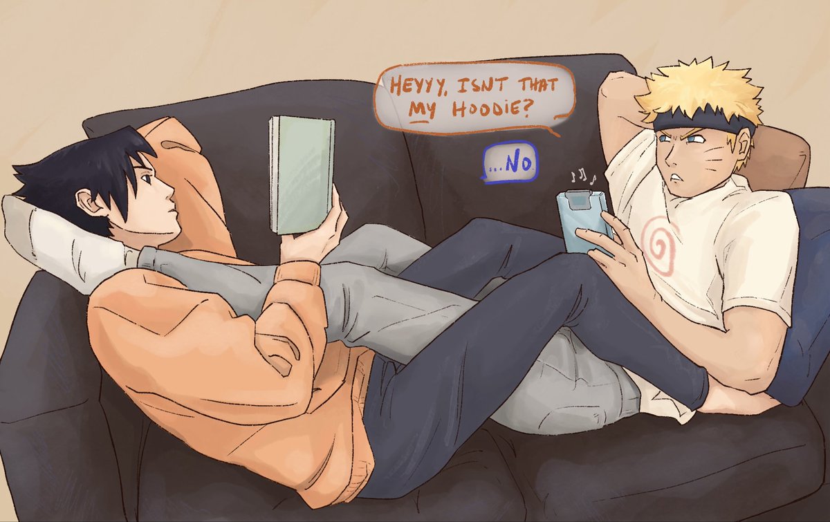 Almightyshadowc's tweet image. Just guys being dudes 😌

#snsmonth day 21: and they were roommates

#snsmonth25 #sasunaru #narusasu #sns