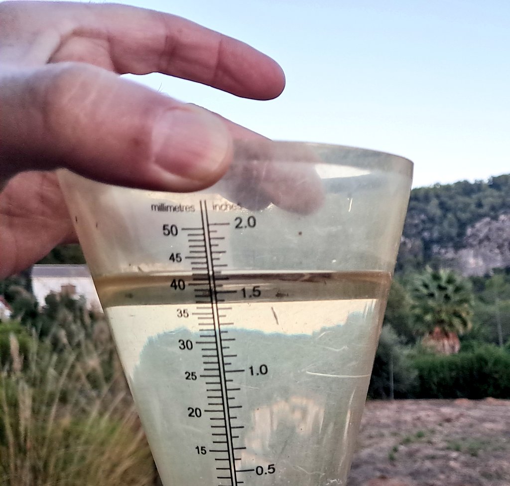 Vakapiupiuu's tweet image. 3 kms més avall a la Riera de Jafre vaig mesurar uns 38 mm i el rastre de la rierada era evident, pujada de 120 cm i 4/5 m ample! Prop de la Penya del Duc #Ribes @meteo_garraf @JordiEroles