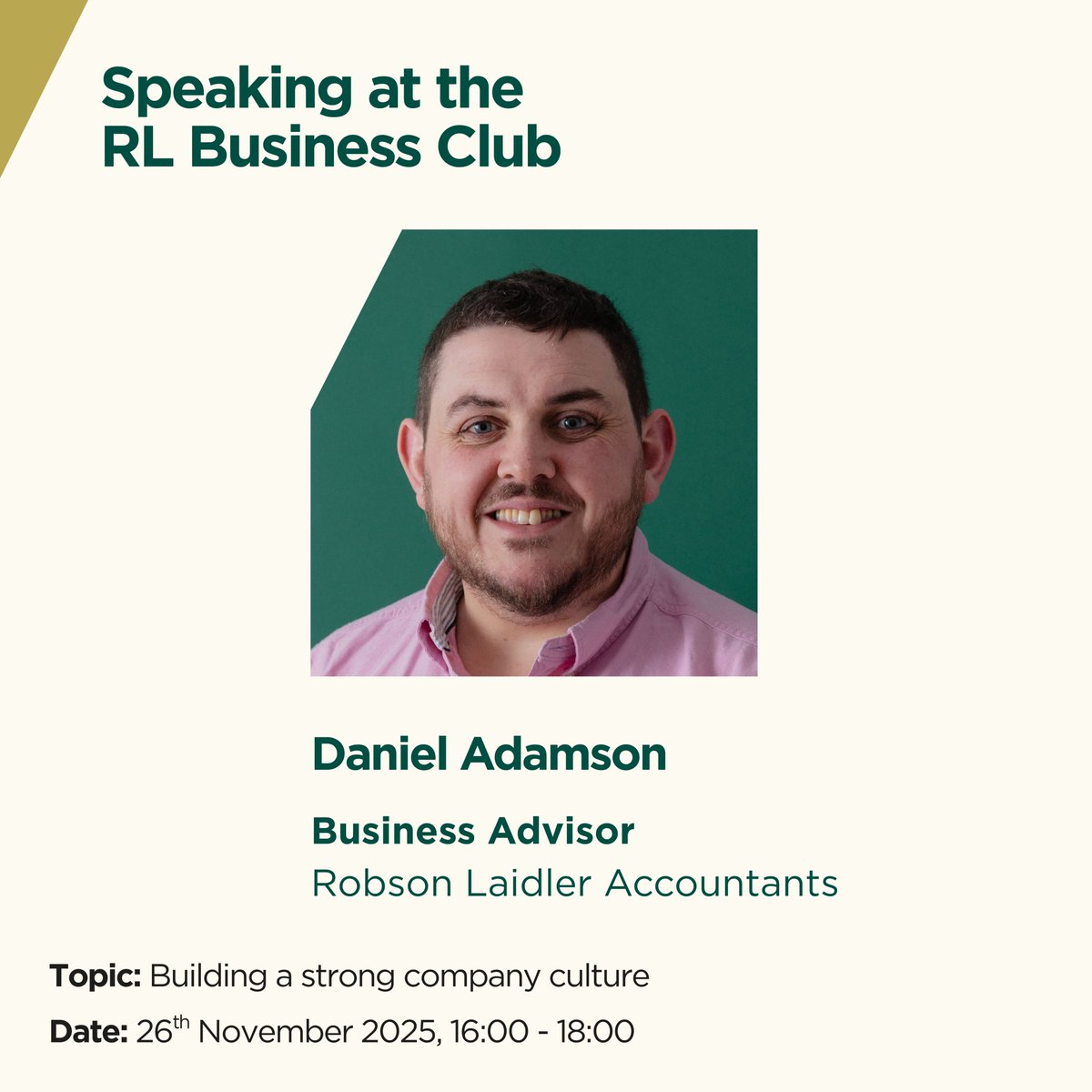 Daniel Adamson from our Advisory team is speaking at the next RL Business Club.

As a licensed Motivational Maps practitioner, Daniel has a unique understanding of how your team’s motivational strengths affect your wider business strategy.

Register here: bit.ly/4n9vTDQ