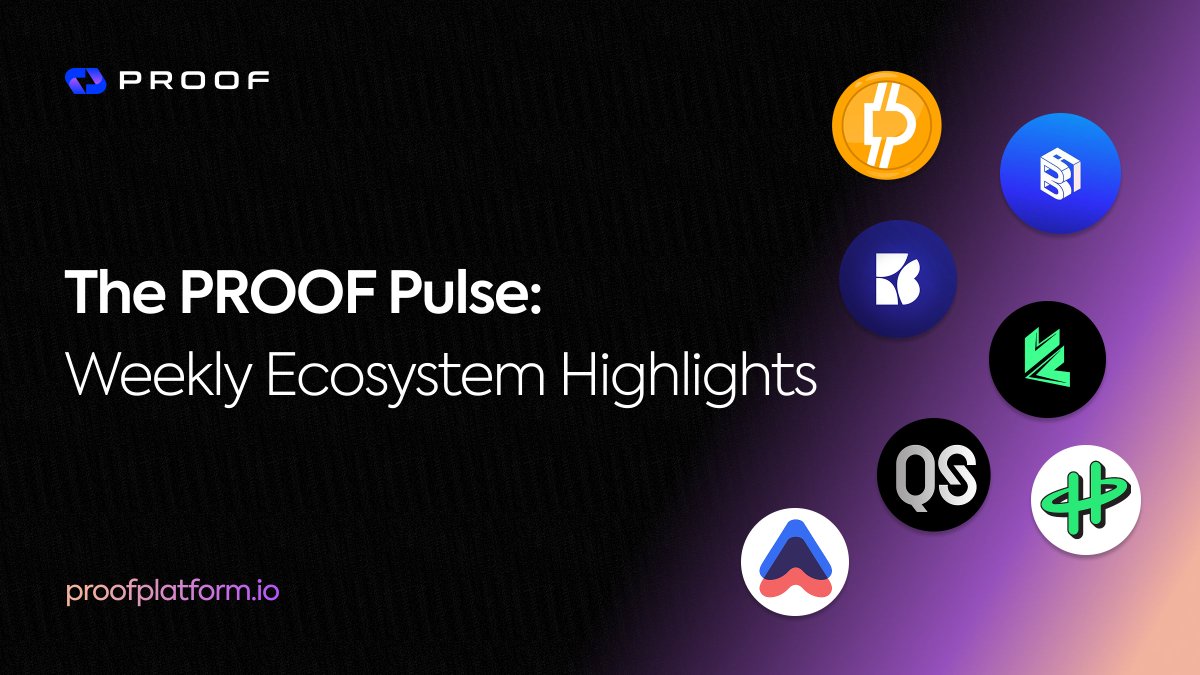 The PROOF Pulse: Weekly Ecosystem Highlights
20/10/25 - 26/10/25

Here’s your weekly snapshot of what’s been happening across our PROOF portfolio projects 🧵