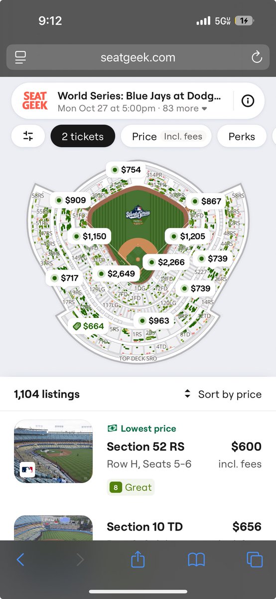 ScottFriedman3's tweet photo. Game 3 of #WorldSeries starts at rush hour in Los Angeles. Lot of tickets on market. Does IT #PayToWait?
@BlueJays @Dodgers
ℹ️ @SeatGeek https://t.co/CiqNv1tpfz