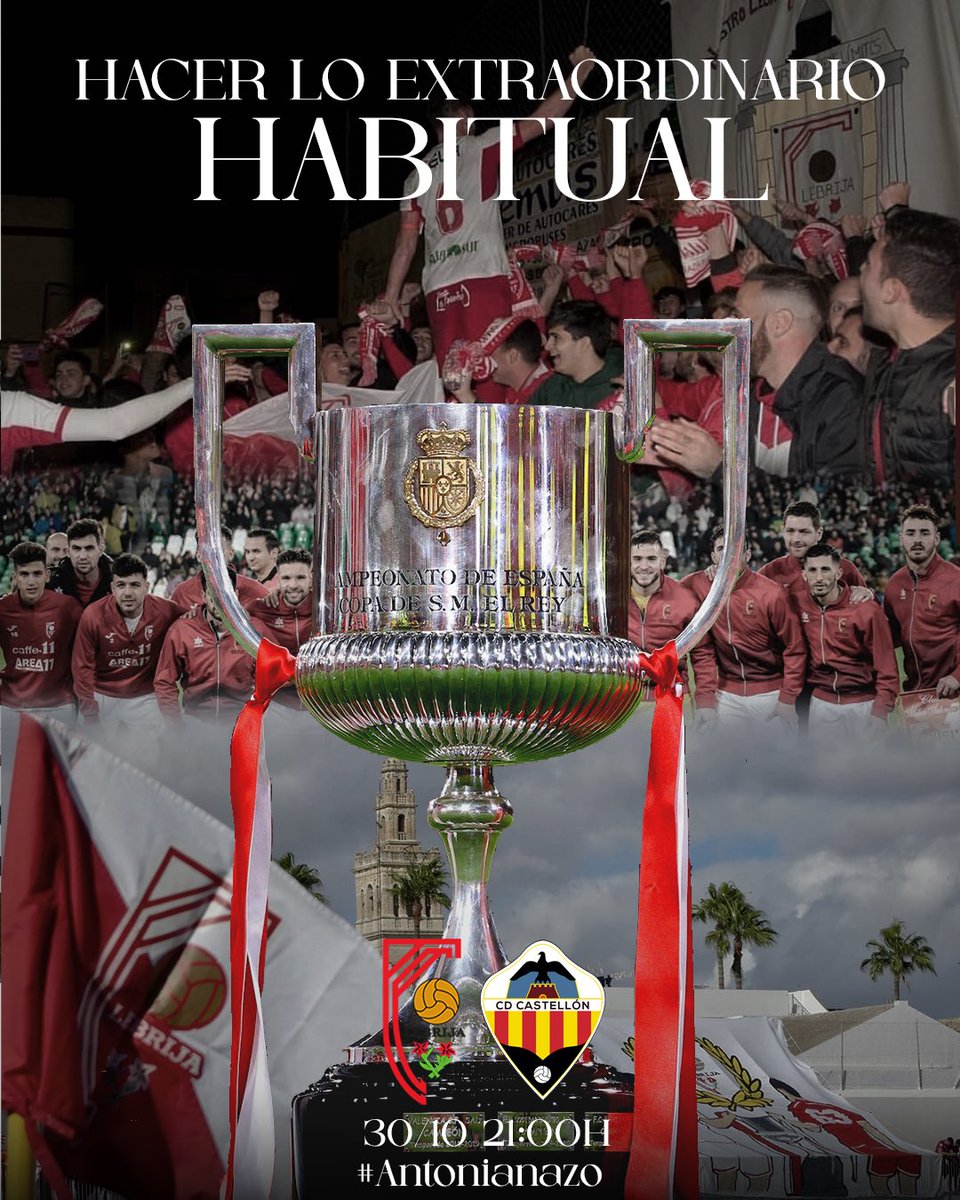 🏆Tres veces en seis años, se dice pronto…

El Antoniano tiene ante sí la oportunidad de volver a hacer historia. 
Este jueves, visitará el municipal de Lebrija el <a href="/CDCastellon/">CD Castellón</a> en la primera ronda de la Copa del Rey. 
Esto es Lebrija y vamos a por el #Antonianazo ❤️🤍
