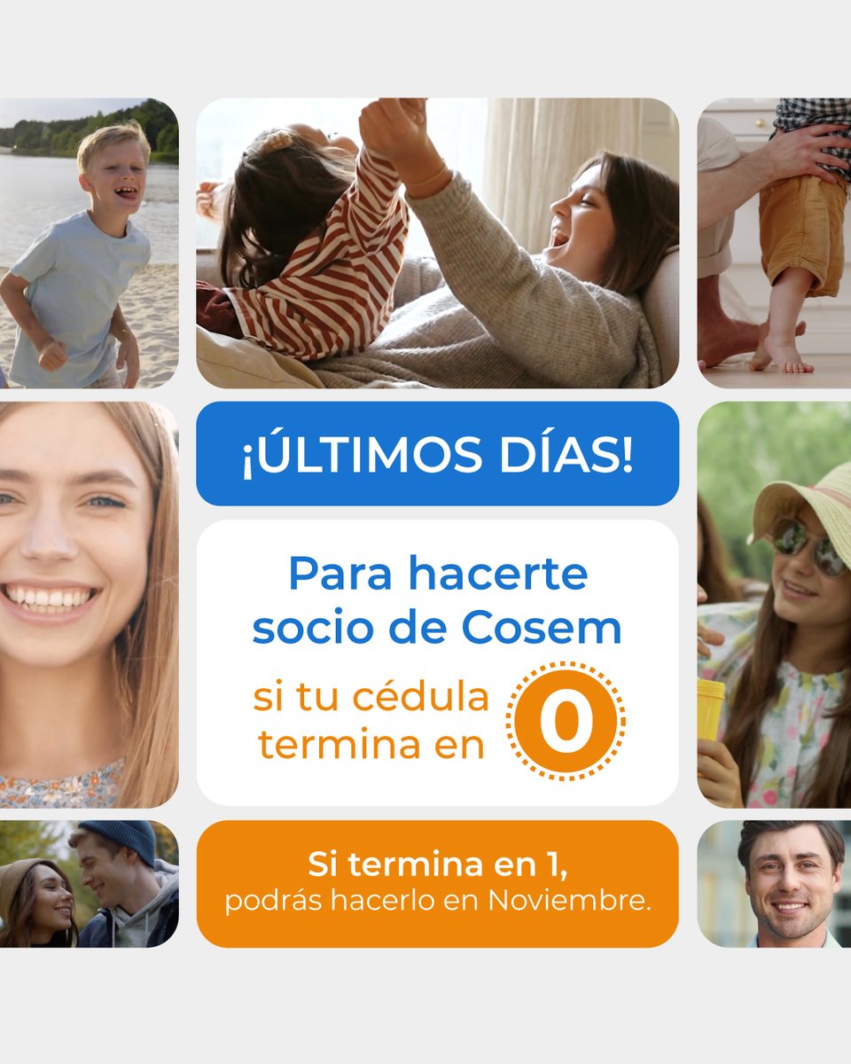 Cambiate a una mutualista donde tu salud sea lo más importante, hacete socio de Cosem. Podrás realizar el cambio en octubre si tu cédula termina en 0, o en noviembre si termina en 1.

¡Contactanos por más información!
📞 19933 | WhatsApp: 2403 0000
📩 comercial@cosem.com.uy
