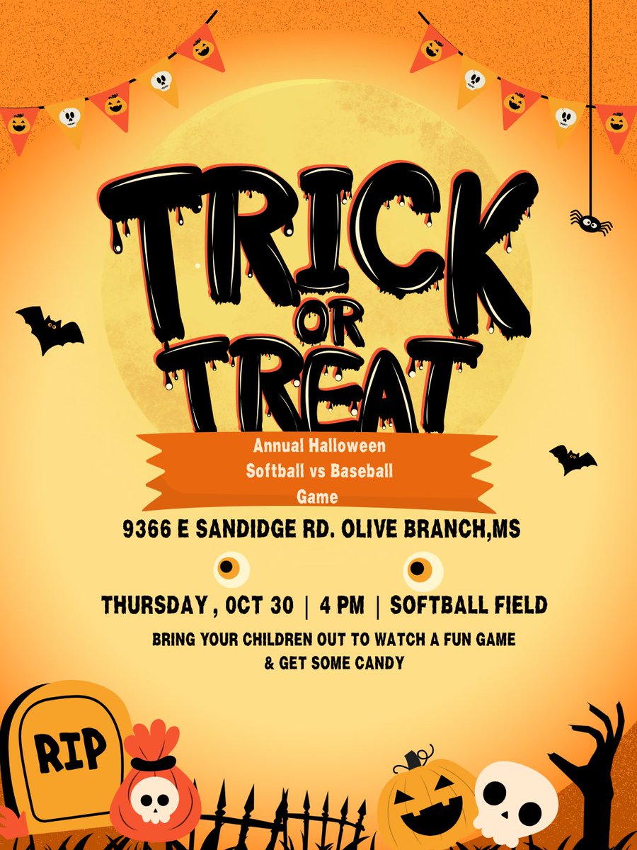 OBHSBASEBALL_'s tweet image. 🎃👻 Come out and join the Baseball and Softball Conquistadors this Thursday at 4 PM for our Annual Halloween Game! 🧢🥎

Bring the family, wear your costumes, and stick around after the game for some Trick-or-Treat fun! 🍬🍭
#OBPRIDE #OBConquistadors