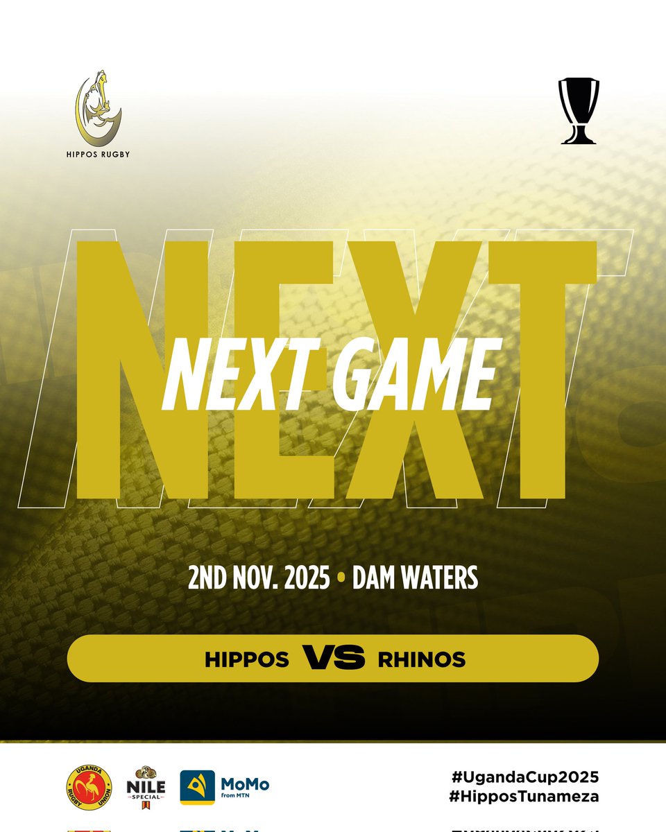 Sunday is confirmed. 
We host <a href="/RhinosRugbyUG/">Rhinos Rugby Ug</a>.
#UgandaCup2025 #HipposTunameza