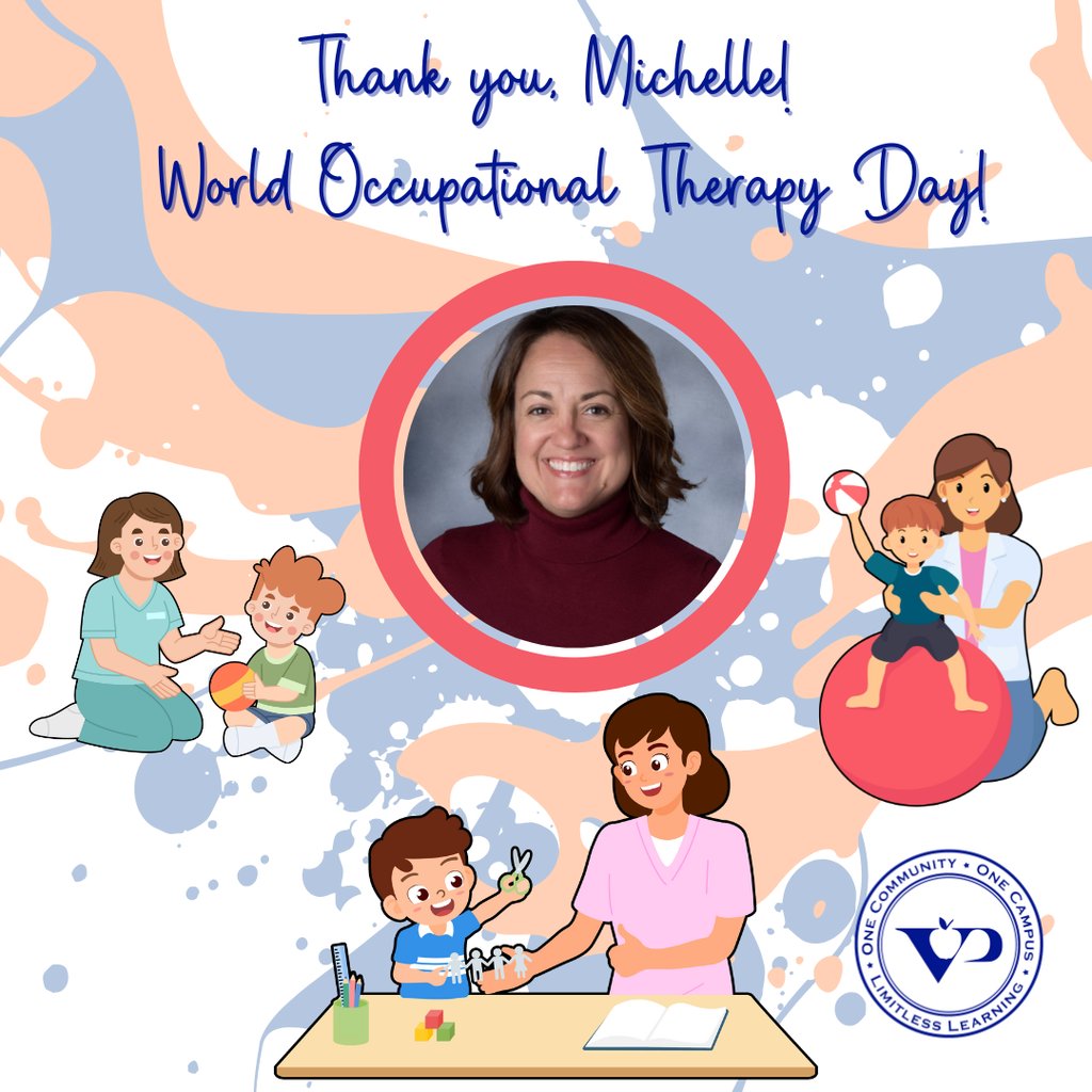 ValleyParkSD's tweet image. 💙🙌 Happy World Occupational Therapy Day! Huge thanks to Michelle, our amazing OT, for helping students build confidence and independence every day. We’re so grateful for you! 💙🧡 #VPPride #LimitlessLearning #WorldOTDay