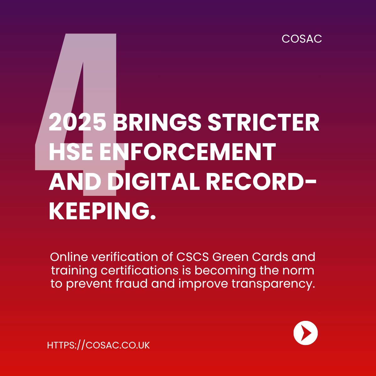 Cosac_Safe2Site's tweet image. 📋 HSE rules are tighter than ever.

Digital verification of CSCS Green Cards ensures safer, compliant worksites.

#Construction2025 #COSAC #Safe2Site #DigitalConstruction #CSCS #CITB #Construction