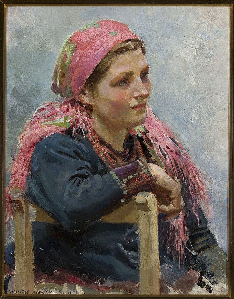 Le vêtement et l’accessoire féminins en rose et en peinture pour #Octobrerose2025
✦ Wojciech Kossak 🇵🇱, Aniela Franczak, 1911