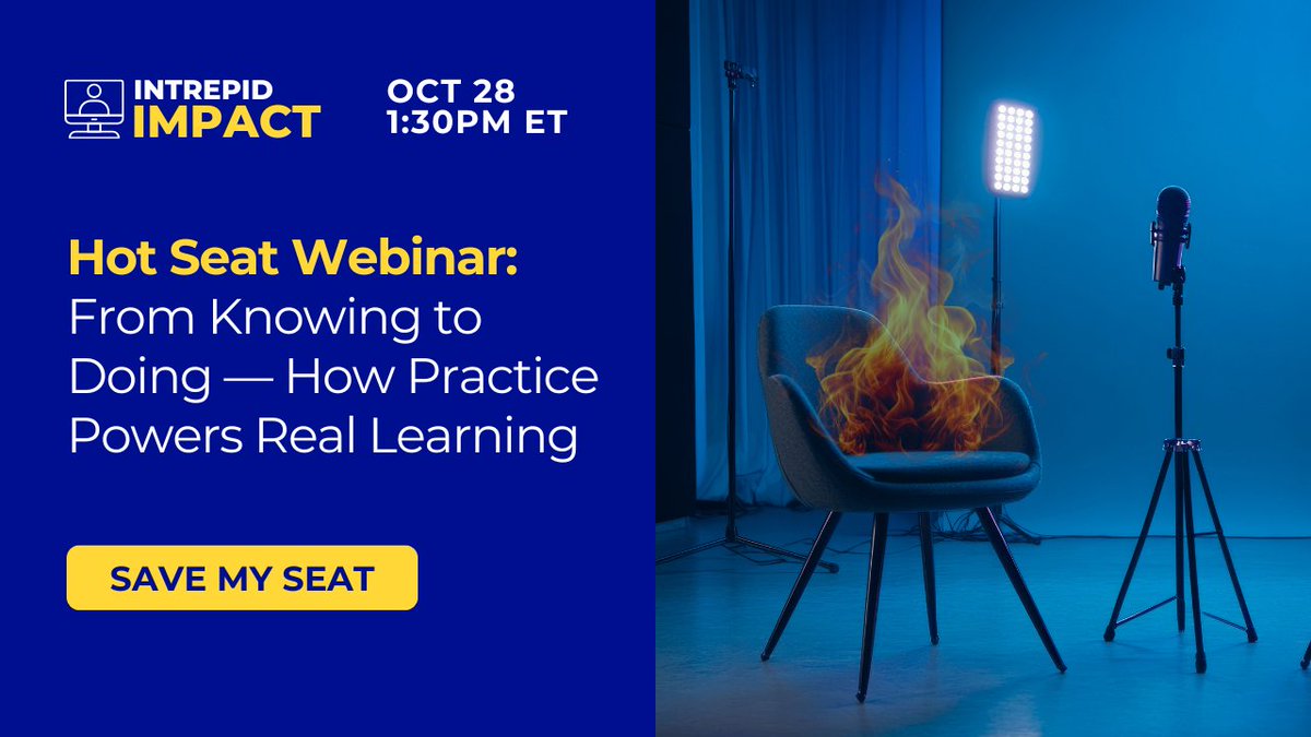 IntrepidLS's tweet image. If you’ve been meaning to register… this is your nudge. 😉

Tomorrow, Tim Chudy hosts the Client Hot Seat, live and unfiltered, with learning leaders sharing how they make practice and application actually stick.
 
📅 Tomorrow, 10/28 | 1:30 pm ET
tinyurl.com/4k3amp3f