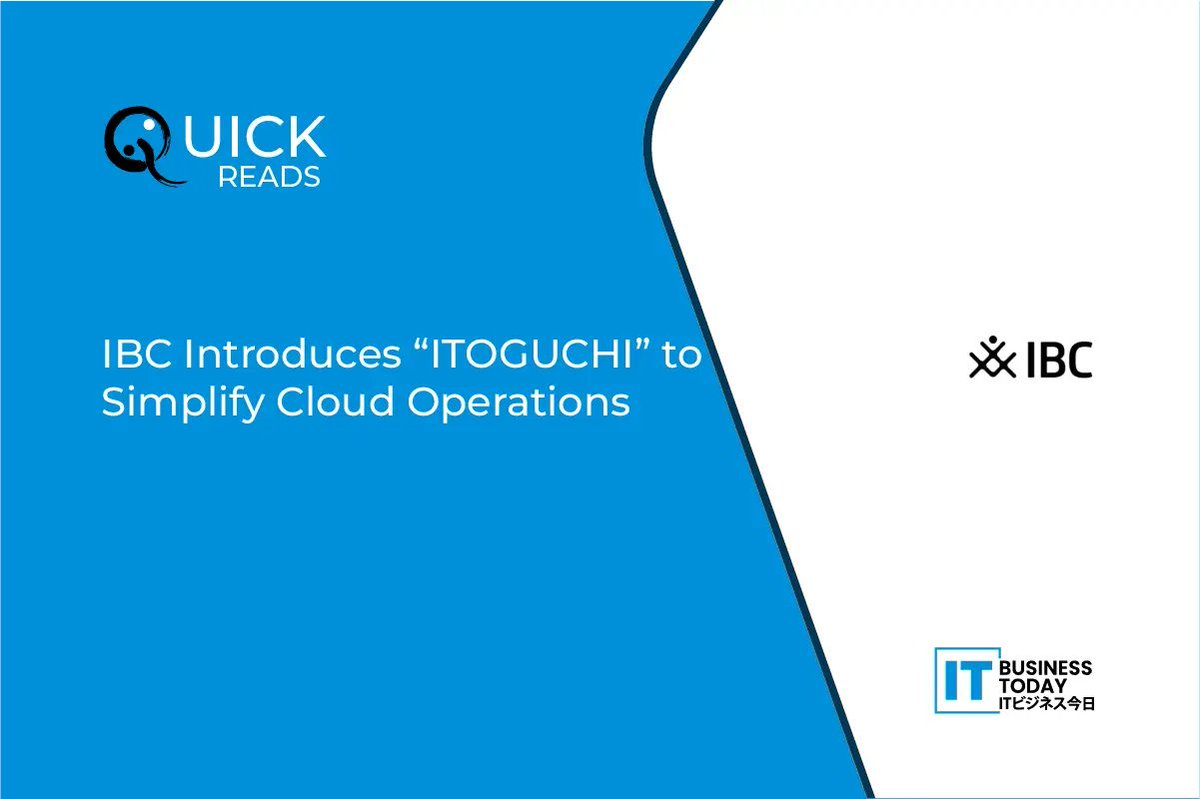 itbusinesstoday's tweet image. #IBC Introduces “ITOGUCHI” to Simplify Cloud Operations

𝙍𝙚𝙖𝙙 𝙈𝙤𝙧𝙚: itbusinesstoday.com/tech/cloud/ibc…

#Cloud #configurationmanagement #IBCCorporation #ITinfrastructure #ITOGUCHI