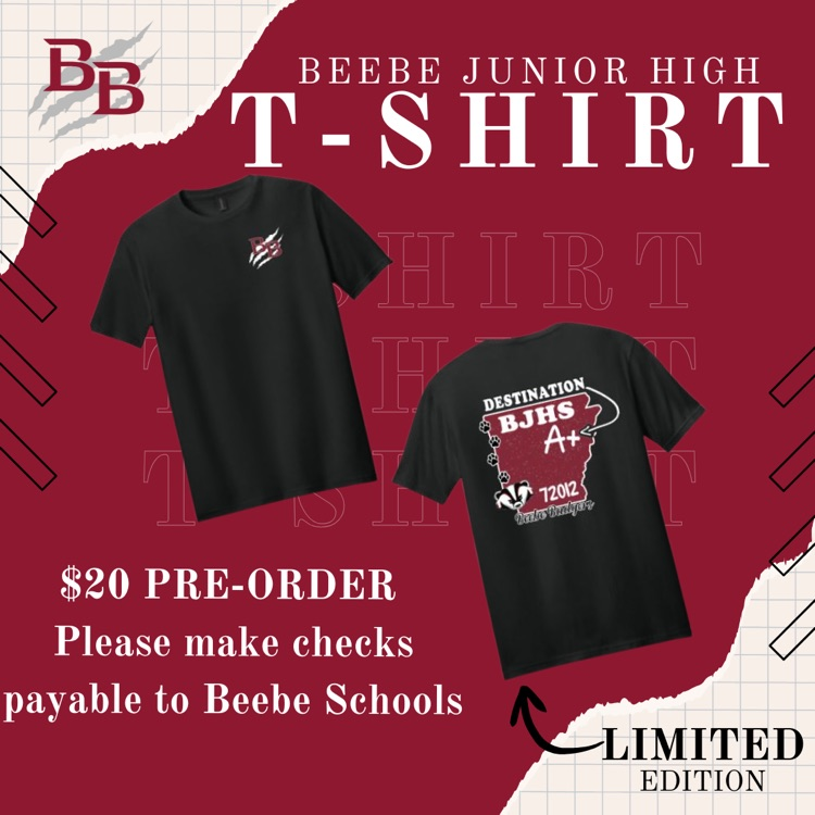 This is a reminder we are selling junior high T-shirts for $20. Order forms were sent home with students. #bprd #bjhsoneteamonedream