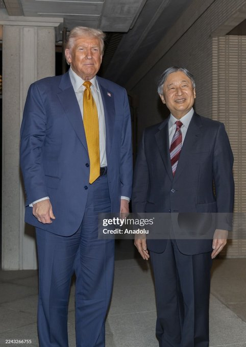 Trump with the Emperor of Japan, doing work!