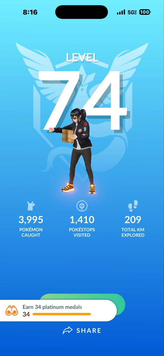 pokemonliam1's tweet photo. That 200km was a long grind , walking and riding my bike around the neighborhood🚶🚴‍♂️

🙂Level 74😊🎈🎊🎉😍

#PokemonGo https://t.co/P4s2Md89Us
