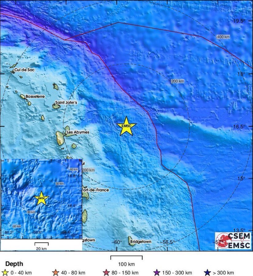🇫🇷🇬🇵 ALERTE INFO | Un séisme de magnitude 6,5 a frappé au large de la Guadeloupe. (USGS)