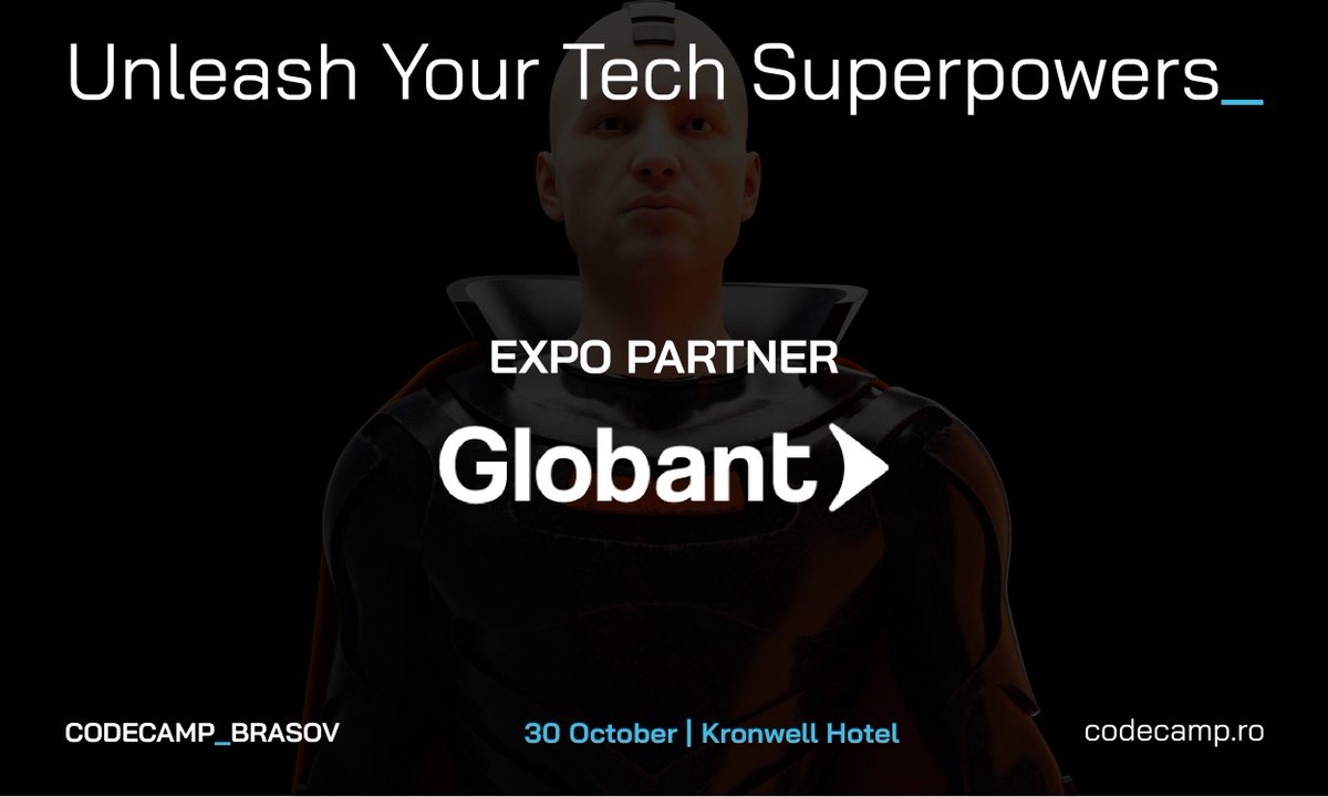 Codecampro's tweet image. We&apos;re thrilled to welcome Globant as an Expo Partner for Codecamp_Brasov!

Stop by their booth this Thursday, October 30th, at the Kronwell Hotel to learn how they are driving change and innovation across the globe.

Get your FREE ticket here: codecamp.ro/conferences/co….