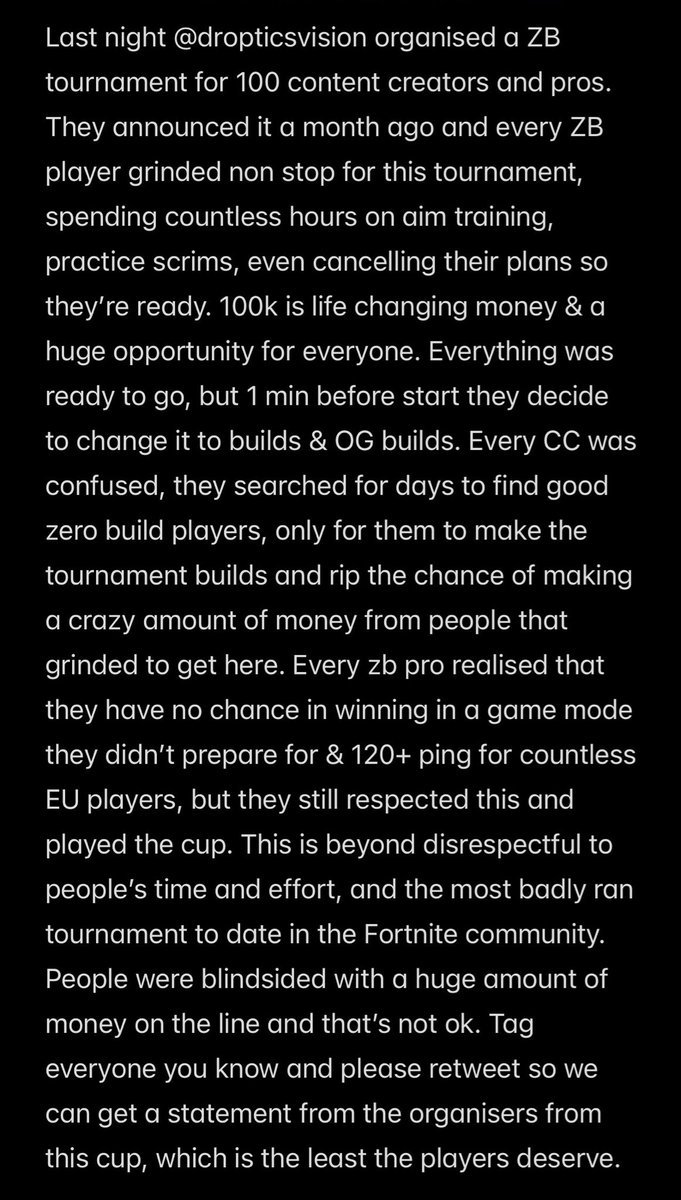 📣 Regarding what happened in last nights <a href="/dropticsvision/">Droptics™ Redness Relief Eye Drops</a> $100k Tournament
Tag everyone you know and please
retweet so we can get a statement from the organisers from this cup, which is the least the players deserve. <a href="/mazidagg/">mazida</a>