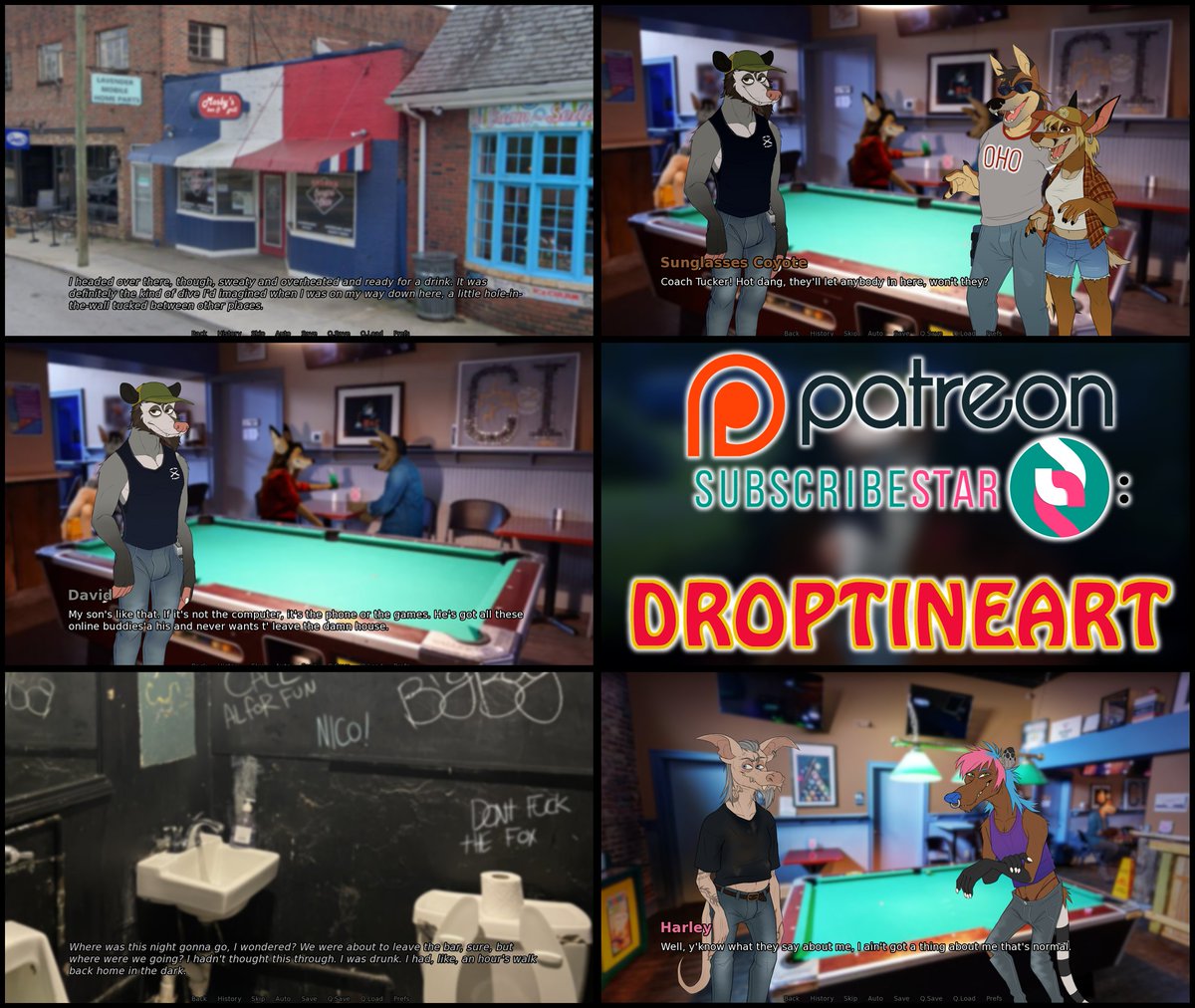 DroptineArt's tweet photo. Day one of David's route is now public! This rather cranky single father's invited Cooper out for ad rink. What're his intentions? Why's he carry a gun with him everywhere? What's he smell like? Download the update and find out now!

https://t.co/gNK0YQDLPU https://t.co/gwGfkrcT36