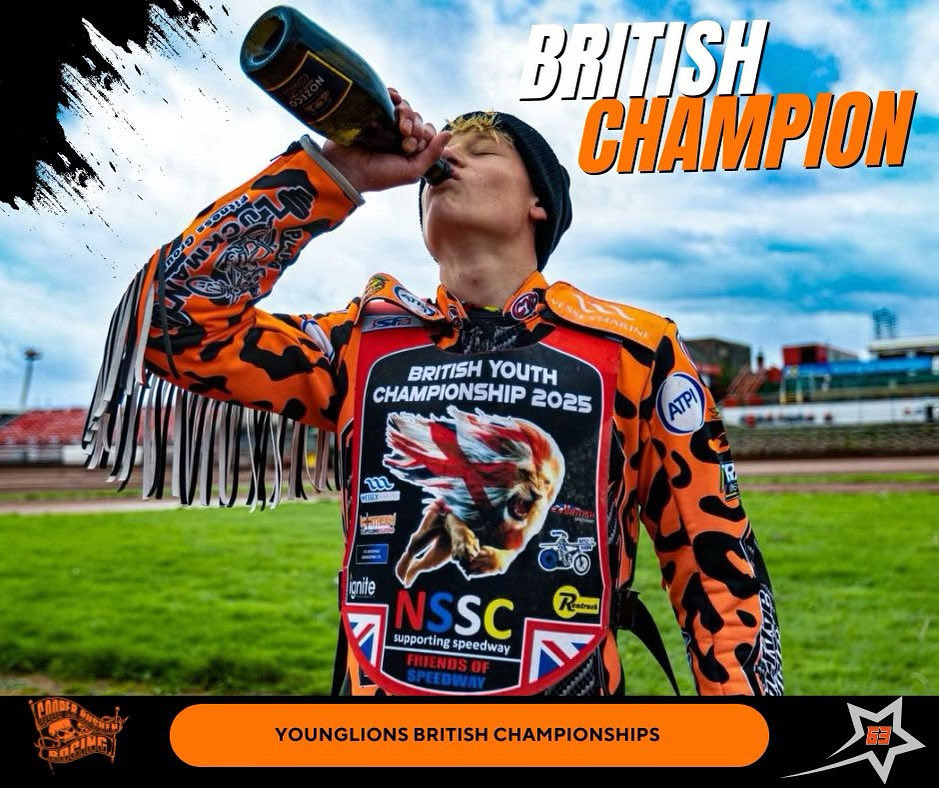 ‼️ 2025 BRITISH CHAMPION ‼️ 
What a season its been 🫶 
THANKYOU to everyone that has helped make the dream come true
My Mechanics Scott, Neil, Addy, Seth and Dad the Management of Jason and the team at King's Lynn Stars Jen and the team Leicester Speedway Neil and Jackie