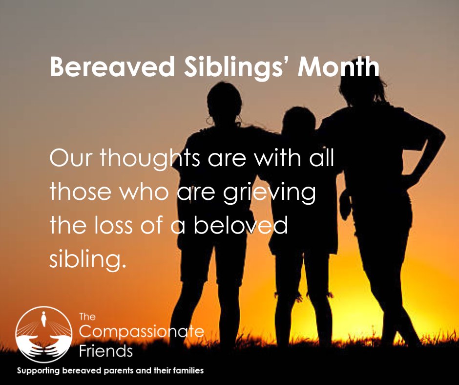 Today marks the beginning of Bereaved Siblings' Month.
Our thoughts are with all those who are grieving the loss of a beloved sibling.