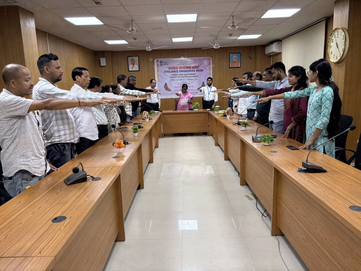 Vigilance Awareness Week 2025 commenced at CSB, MESSO, Guwahati with messages from the Hon’ble President, Vice President, Prime Minister, &amp; Central Vigilance Commission, followed by the administration of the Integrity Pledge on 27.10.2025.
All officers &amp; staff of CSB MESSO, RO &amp;